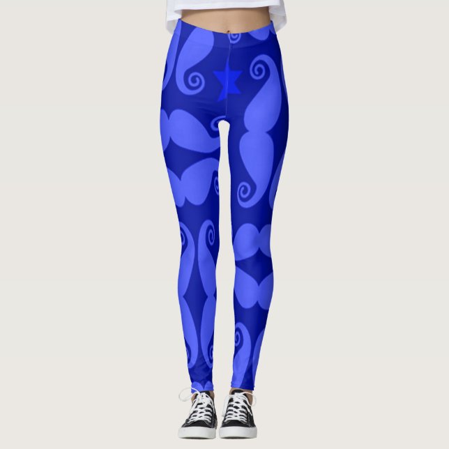 Mustache Pattern Workout Yoga-Leggings Leggings (Vorderseite)