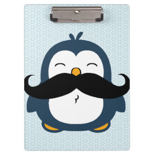 Mustache Penguin Klemmbrett