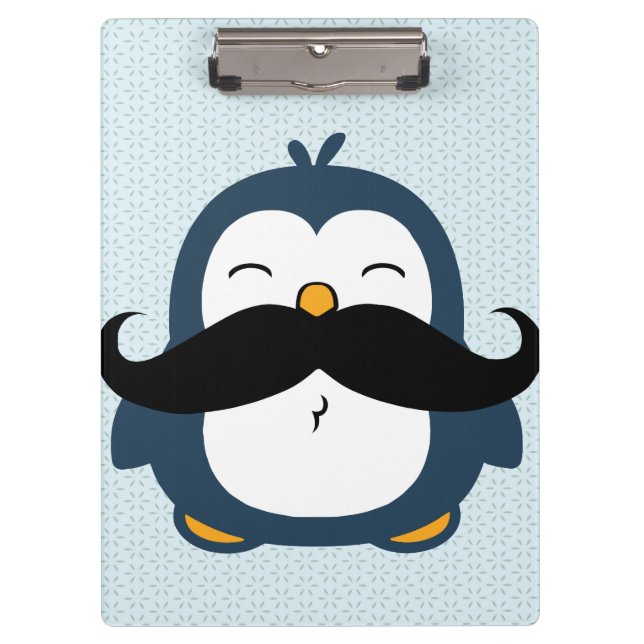 Mustache Penguin Klemmbrett (Vorderseite)