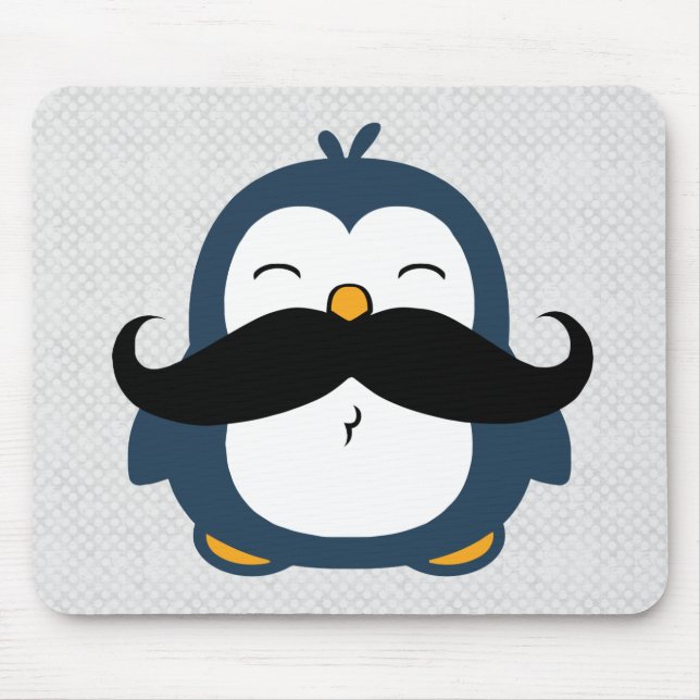 Mustache Penguin Mousepad (Vorne)