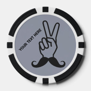 Mustache-Poker-Chips gewinnen Pokerchips