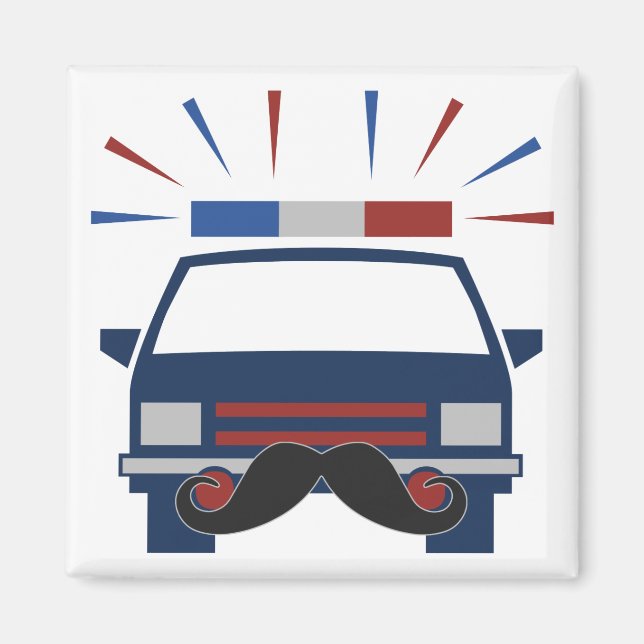 Mustache-Polizeimagnet Magnet (Vorne)