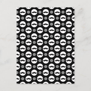 Mustache Polka Dots Postkarte