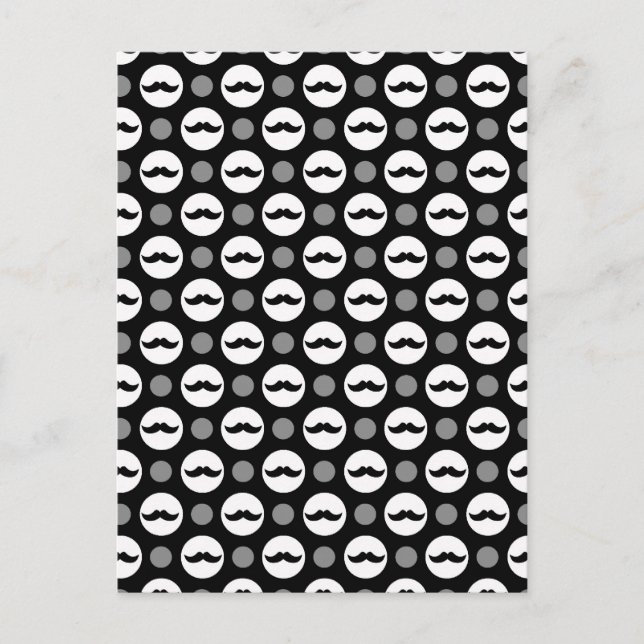 Mustache Polka Dots Postkarte (Vorderseite)