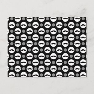 Mustache Polka Dots Postkarte