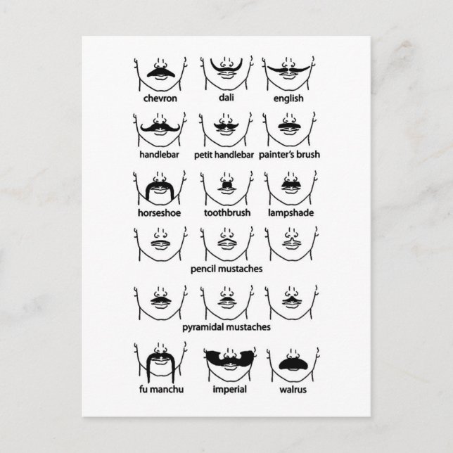 Mustache Postkarte (Vorderseite)