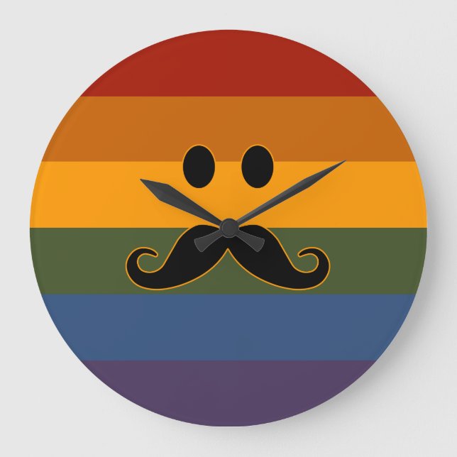 Mustache Pride benutzerdefinierte Wanduhr (Vorderseite)