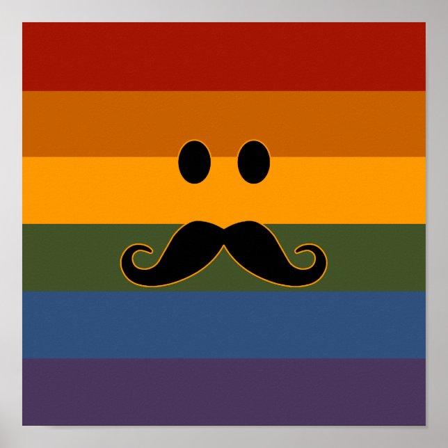 Mustache Pride benutzerdefiniertes Poster (Vorne)