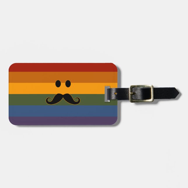 Mustache Pride individuelle Gepäckmarke Gepäckanhänger (Vorderseite horizontal)