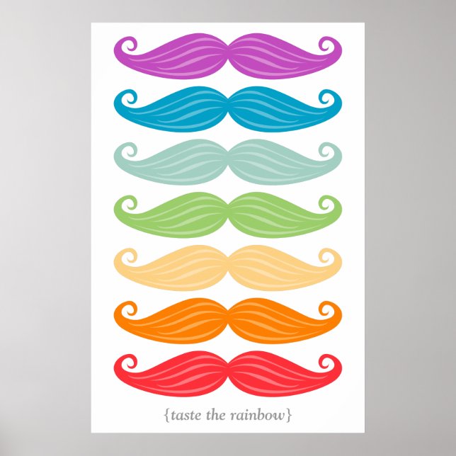 Mustache Rainbow Poster (Vorne)