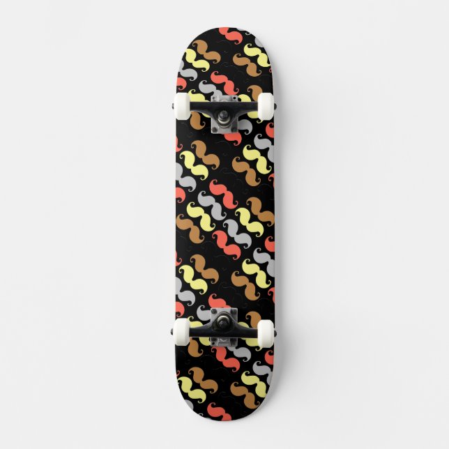 Mustache Rainbow Skateboard (Vorderseite)