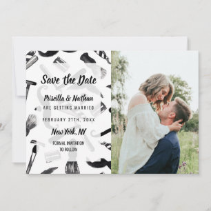 Mustache Razor Shaver Watercolor Frischmuster Save The Date