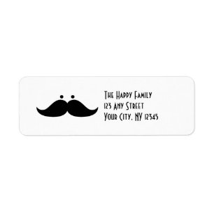 Mustache Retourner l'adresse Étiquettes Drôle Mous