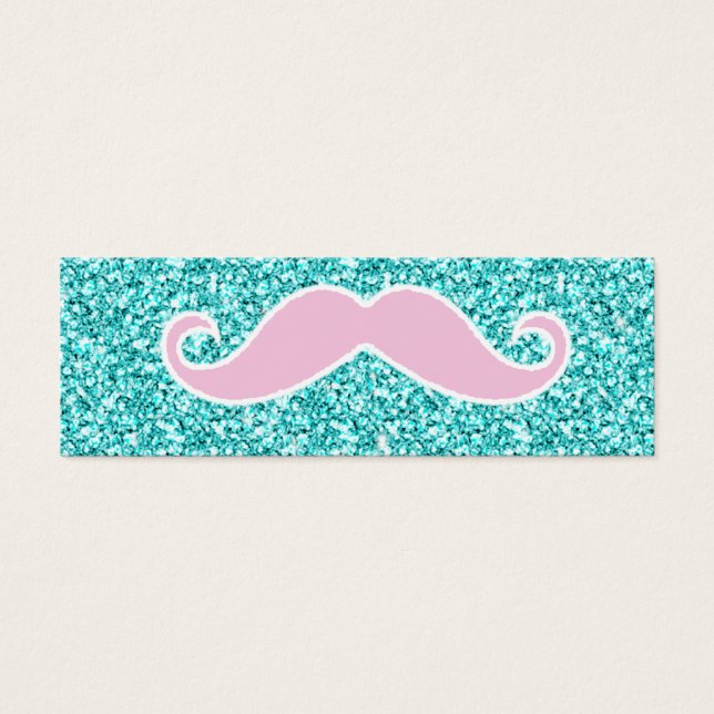 MUSTACHE ROSE FILLE SUR EFFET PARTIES SCINTILLANT  (Devant)