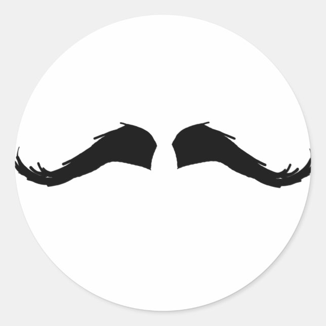 Mustache Runder Aufkleber (Vorderseite)