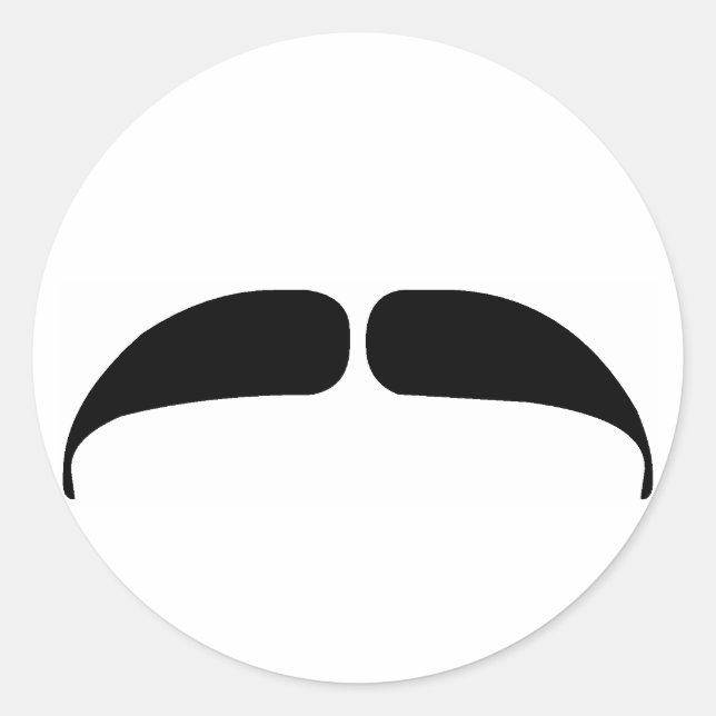 Mustache Runder Aufkleber (Vorderseite)
