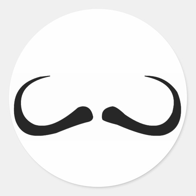 Mustache Runder Aufkleber (Vorderseite)