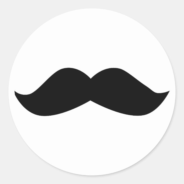 Mustache Runder Aufkleber (Vorderseite)