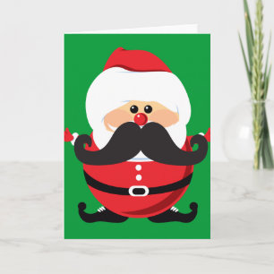Mustache Santa Claus Feiertagskarte