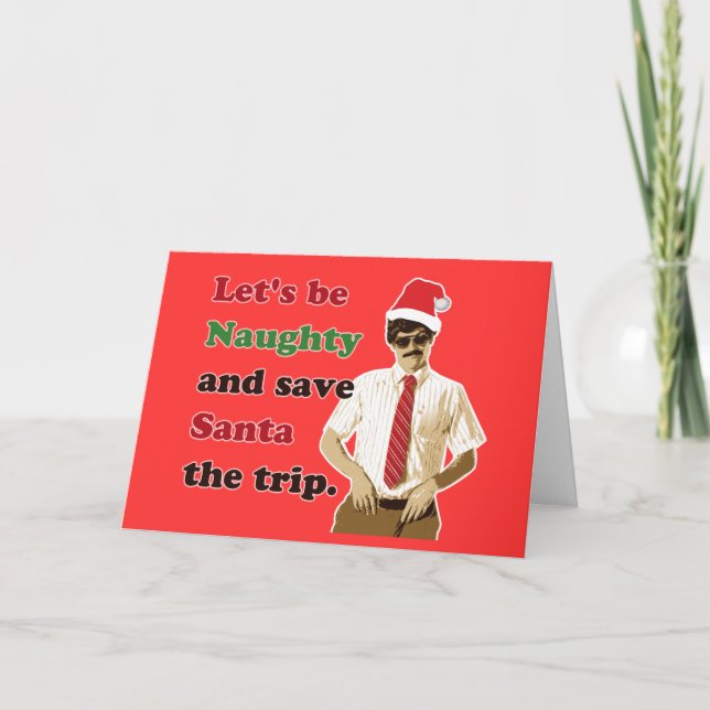Mustache Santa Man der 70er Jahre - Weihnachten (Vorderseite)
