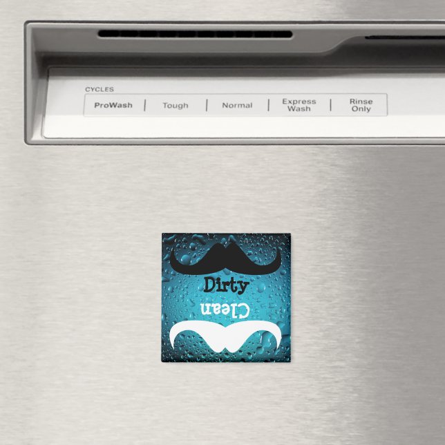 Mustache Saubere, schmutzige blaue Spülmaschine Magnet (In Situ (Geschirrspüler))