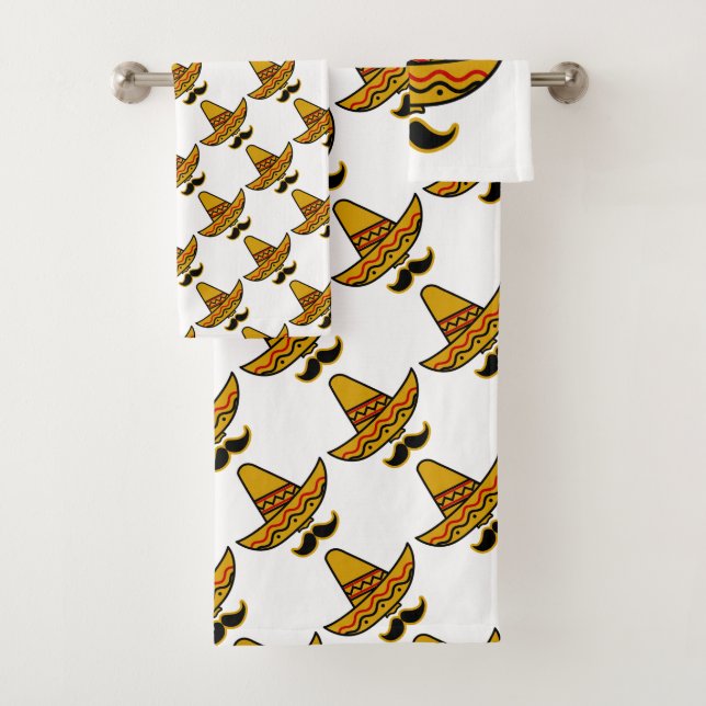 Mustache Sombrero Badhandtuch Set (Insitu)
