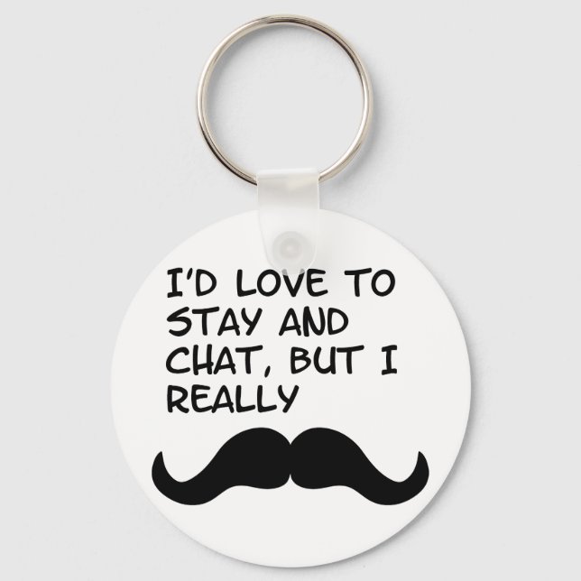 Mustache Spaß Schlüsselanhänger (Vorderseite)