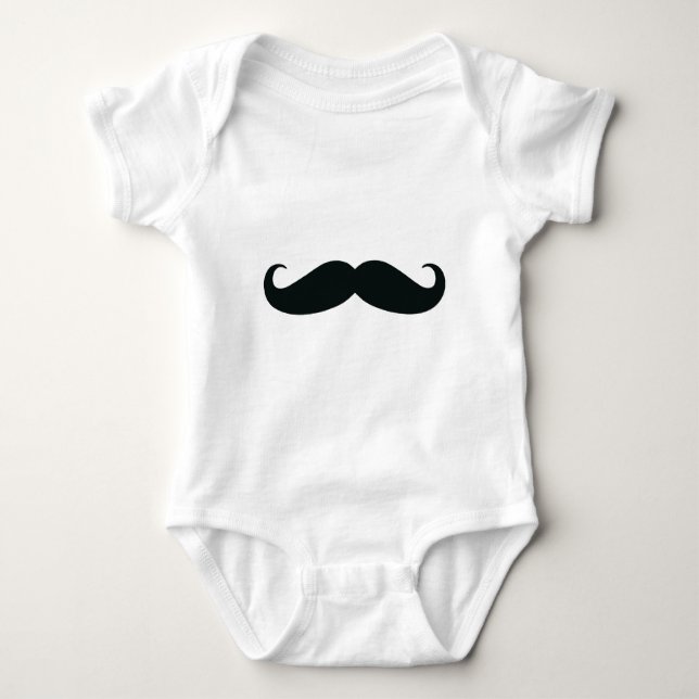 Mustache Stache Baby Strampler (Vorderseite)