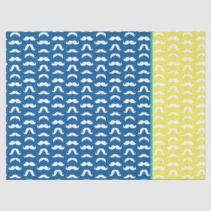 Mustache Styles Blue Yellow Farbdesigner Seidenpapier