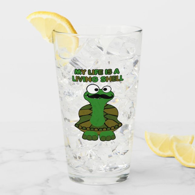 Mustache Turtle Living Muschel Glas (Vorderseite Ice)