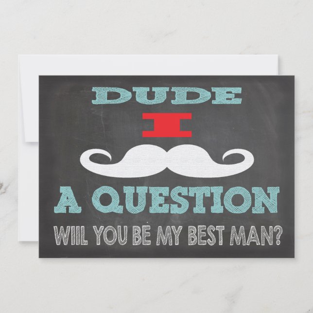Mustache Typ, wirst du mein Trauzeuge sein? Einladung (Vorderseite)