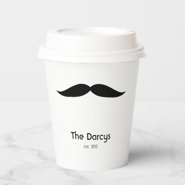 Mustache und Lips Couple Paper Cup Pappbecher (Vorderseite)