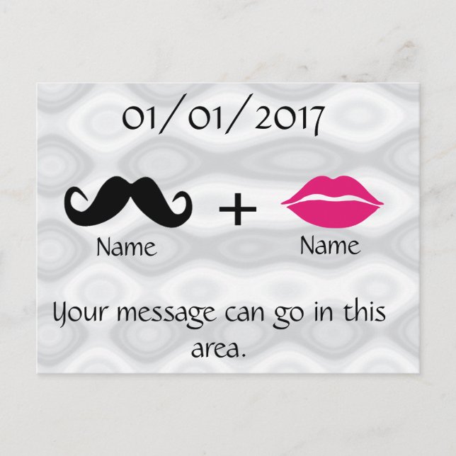 Mustache und Lips CustomizeABLEs Postkarte (Vorderseite)