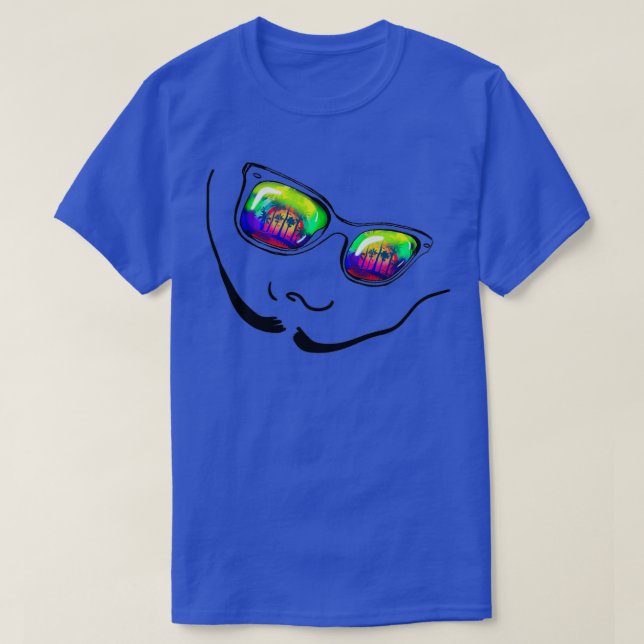 Mustache und Sonnenbrille T-Shirt (Design vorne)