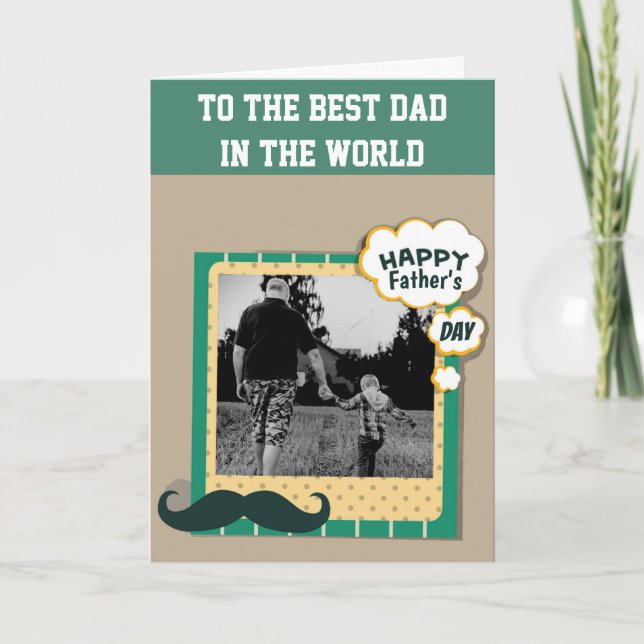 Mustache Vatertag Custom Foto Card Karte (Vorderseite)