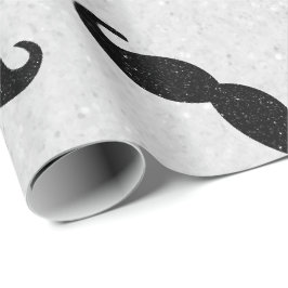 Mustache Vatertag Glitzer Geschenkpapier