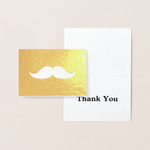 Mustache Vielen Dank Gold Folienkarte