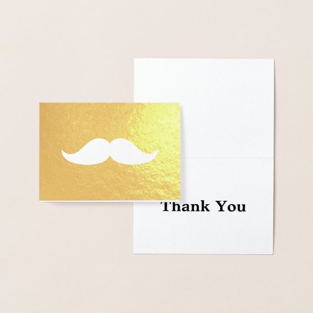 Mustache Vielen Dank Gold Folienkarte (Anzeige)