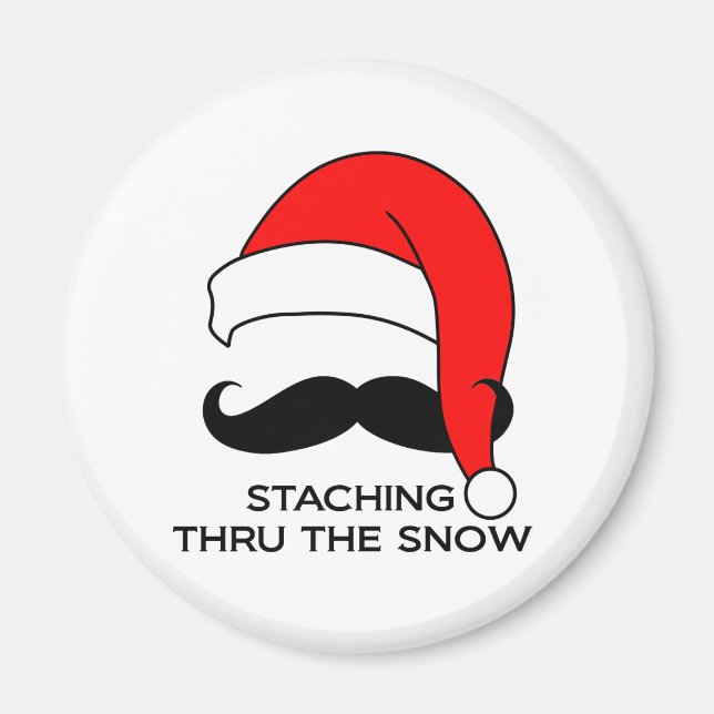 Mustache Weihnachten - Den Schnee ersticken Magnet (Vorne)