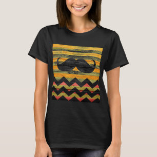 Mustache Zickzack Modern Wood #3 T-Shirt
