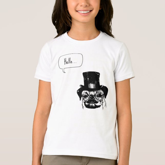 Mustached Mops T-Shirt (Vorderseite)