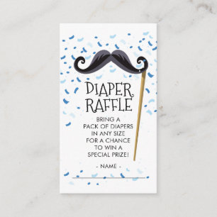 Mustachel Baby Duwer Diaper Raffle Ticket Begleitkarte