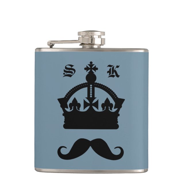 Mustaches-Flasche Flachmann (Vorderseite)