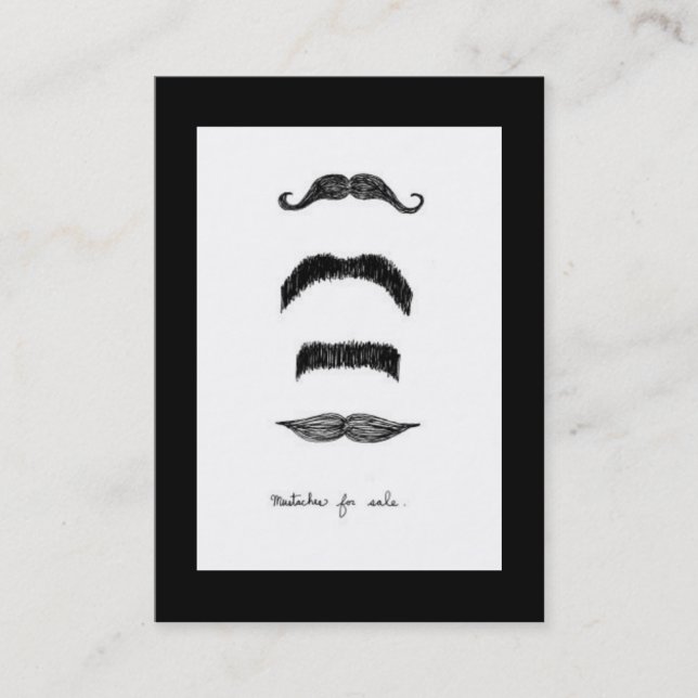 Mustaches für den Verkauf in vertikaler Chubby Visitenkarte (Vorderseite)