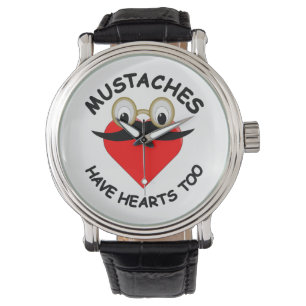 Mustaches haben auch Herz Armbanduhr