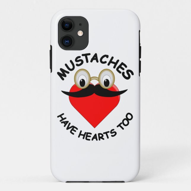 Mustaches haben auch Herz Case-Mate iPhone Hülle (Rückseite)