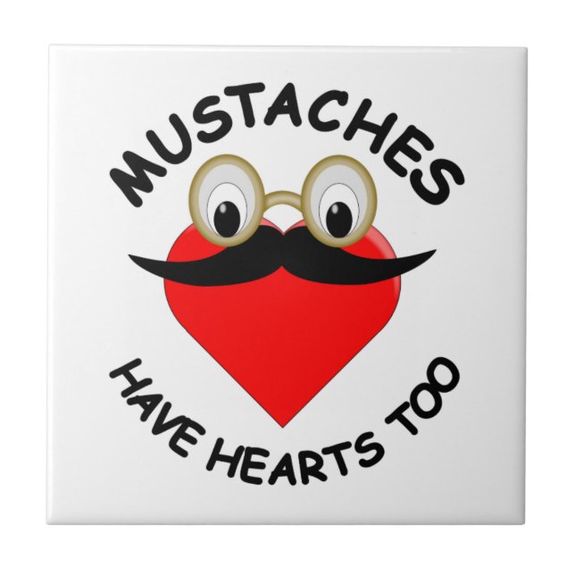Mustaches haben auch Herz Fliese (Vorderseite)