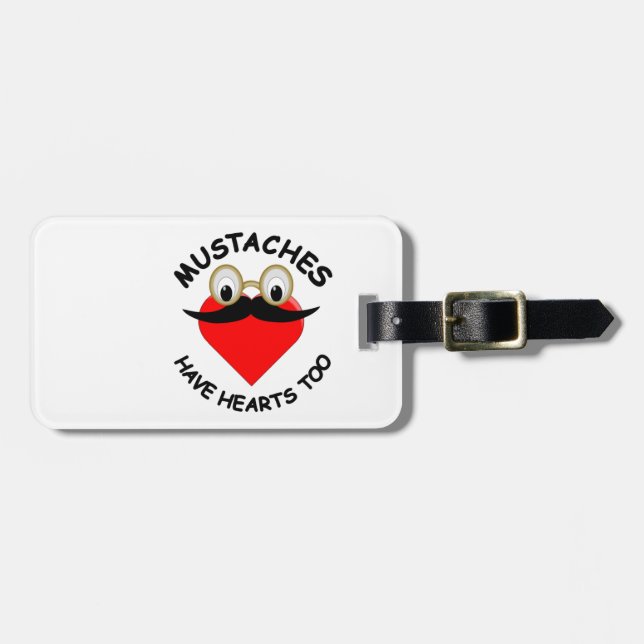 Mustaches haben auch Herz Gepäckanhänger (Vorderseite horizontal)