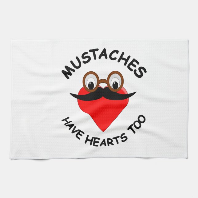 Mustaches haben auch Herz Handtuch (Horizontal)