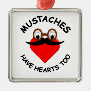Mustaches haben auch Herz Ornament Aus Metall